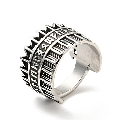 Plata Antigua 316 anillo de dedo de flecha de acero inoxidable, joyería gótica para hombres mujeres, plata antigua, tamaño de EE. UU. 8 1/4 (18.3 mm)