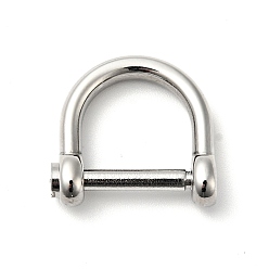 Stainless Steel Color 304 Stainless Steel D-Ring Anchor Shackle Clasps, Stainless Steel Color, 18x18.5x6mm