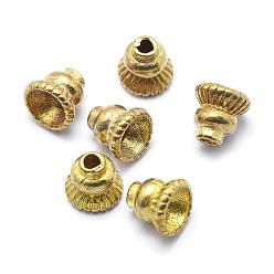 Brut (Non-plaqué) Laiton cônes de perles, sans plomb et sans cadmium et sans nickel, apetalous, brut (non plaqué), 6x6.5mm, Trou: 1.5mm