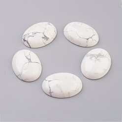 Howlite Natural Howlite Flat Back Cabochons, Oval, 30x22x7~8mm