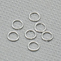 Серебро 925 кольца с открытыми скачками стерлингового серебра, круглые кольца, серебряные, 5x0.8 мм, отверстие : 3.5 мм