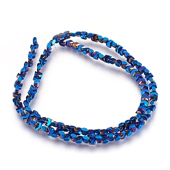 Azul Chapado Electroplate hematites sintética hebras de perlas no magnéticas, facetados, flechas, azul chapado, 4x4x2 mm, agujero: 1 mm, sobre 26~27 unidades / cadena, 15.7 pulgada (40 cm)