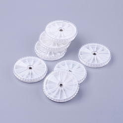 Blanco (venta de cierre defectuosa), contenedores de perlas de plástico redondo, blanco, 65x12.5 mm