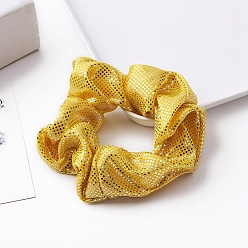 Gold Polka Dot Pattern Cloth Elastic Hair Ties Scrunchie/Scrunchy Hair Ties for Girls or Women, Gold, 40mm