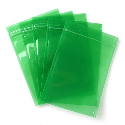 Vert Sac en plastique transparent à fermeture éclair, sacs de rangement, sac auto-scellant, joint haut, rectangle, verte, 18x12x0.15 cm, épaisseur unilatérale : 3.1 mil(0.08mm)