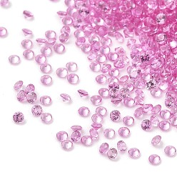 Pearl Pink Cubic Zirconia Cabochons, Faceted Diamond, Pearl Pink, 1.5x1mm