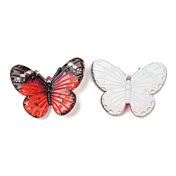 Roja Colgantes de acrílico opacos, mariposa, rojo, 30x4.5x41 mm, agujero: 1.5 mm