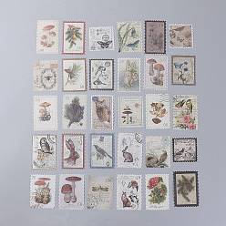 Other Animal Vintage Postage Stamp Stickers Set, for Scrapbooking, Planners, Travel Diary, DIY Craft, Animal Pattern, 6.8x4.3cm, 60pcs/set