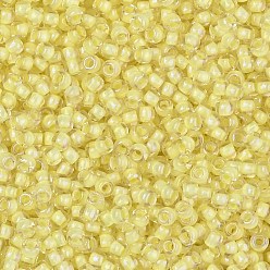 (182) Inside Color Luster Crystal Soft Yellow Круглые бусины toho, японский бисер, (182) внутри цветной блеск кристалл мягкий желтый, 11/0, 2.2 мм, отверстие : 0.8 мм, Около 5555 шт / 50 г