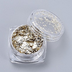 Barba de Maíz Copos de papel de aluminio, hojuelas de bricolaje dorado, para relleno de accesorios de joyería epoxi, cornsilk, caja: 2.9x1.6 cm