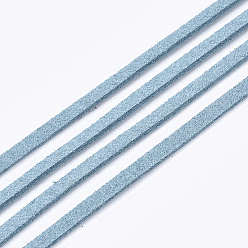 Light Blue Faux Suede Cord, Faux Suede Lace, Light Blue, 2.5~2.8x1.5mm, about 1.09 yards(1m)/strand