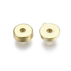Light Gold CCB Plastic Spacer Beads, Flat Round, Light Gold, 5x1.5mm, Hole: 1.2mm