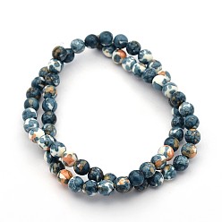 Steel Blue Synthetic Ocean White Jade Round Bead Strands, Dyed, Steel Blue, 8mm, Hole: 1mm, 49pcs/strand, 15.7 inch
