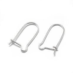Silver 925 Sterling Silver Earring Hoops, Silver, 17.5x9.5x0.5mm, Pin: 0.5mm