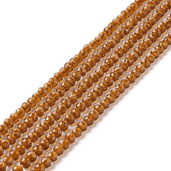 Peru Transparent Glass Beads Strands, Faceted, Round, Peru, 3mm, Hole: 0.8mm, about 127~139pcs/strand, 14.09~14.53 inch(35.8~36.9cm)