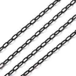 Черный Цвет Металла Ионное покрытие (ip) 304 кабельные цепи из нержавеющей стали, металлический черный , 4.5x2.5 мм