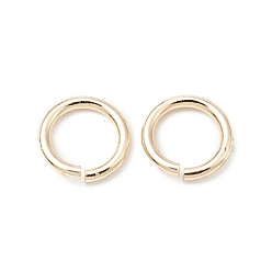 Real 14K Gold Plated Brass Jump Rings, Open Jump Rings, Long-Lasting Plated, Cadmium Free & Lead Free, Round Ring, Real 14K Gold Plated, 5x0.7mm, 21 Gauge, Inner Diameter: 3.5mm