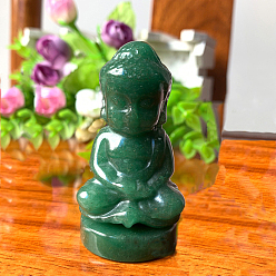 Aventurina Verde Decoraciones de aventurina verde natural, estatuilla de piedra de energía reiki, Buda, 50.8 mm