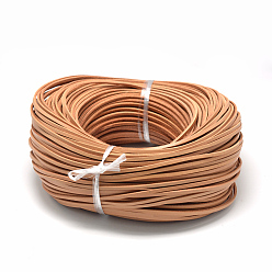 Сэнди Коричневый Плоские кожаные шнуры, DIY веревка для изготовления ювелирных изделий ожерелье браслет, песчаный коричневый, 3x2 мм, около 100 ярдов / пачка (300 футов / пачка)