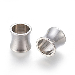 Stainless Steel Color 201 Stainless Steel Large Hole Column Beads, Stainless Steel Color, 8x8mm, Hole: 6mm
