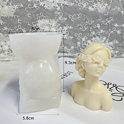 Белый Девушка сделай сам свеча пищевые силиконовые формы, формы для литья смолы, для уф-смолы, изготовление ювелирных изделий из эпоксидной смолы, белые, 7.8x5.8x9.4 см