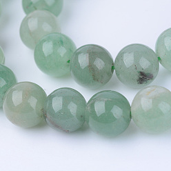 Green Aventurine Natural Green Aventurine Beads Strands, Round, 6~6.5mm, Hole: 1mm, about 63pcs/strand, 15.5 inch