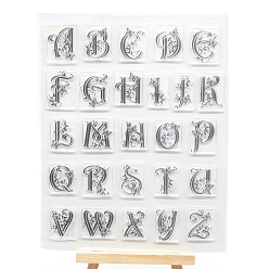 Letter A~Z Tampons en silicone transparent, pour scrapbooking diy, album photo décoratif, fabrication de cartes, lettre, 180x140mm