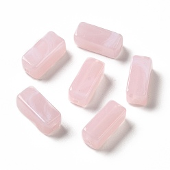 Pink Transparent Acrylic Beads, Two Tone, Cuboid, Pink, 13.5x5.5x5.5mm, Hole: 1.6mm, about: 1150pcs/500g