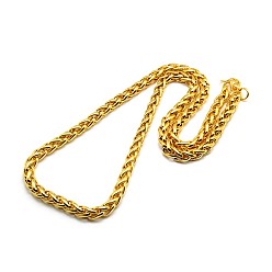 Golden Fashionable 304 Stainless Steel Wheat Chain Necklaces for Men, with Lobster Claw Clasps, Golden, 23.62 inch(60cm)x6mm