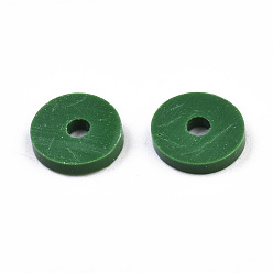 Sea Green Eco-Friendly Handmade Polymer Clay Beads, Disc/Flat Round, Heishi Beads, Sea Green, 8x0.5~1mm, Hole: 2mm, about 13000pcs/1000g
