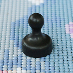 Черный Держатели магнитных крышек для алмазной живописи, локатор смолы, инструменты позиционирования, шахматная форма, чёрные, 25x20 мм