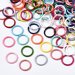 Mixed Color Spray Painted Iron Linking Rings, Quick Link Connectors, Ring, Mixed Color, 10.5x1mm, Inner Diameter: 8mm, about 5000pcs/1000g