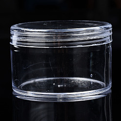 Clear Column Polystyrene Bead Storage Container, for Jewelry Beads Small Accessories, Clear, 6.9x4.4cm, Inner Diameter: 6.2cm