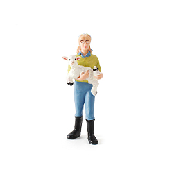 Oveja Mini figuras de mano de granja de pvc, modelo realista de personas agricultoras para el aprendizaje educativo preescolar cognitivo, juguetes infantiles, patrón de oveja, 30x95 mm