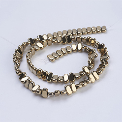 Antique Bronze Plated Electroplate Non-magnetic Synthetic Hematite Beads Strands, Rectangle, Antique Bronze Plated, 8x4x2mm, Hole: 1mm, about 98~102pcs/strand, 15.5 inch(39.5cm)