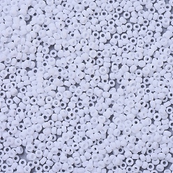 (RR402F) Blanco mate Cuentas de rocailles redondas miyuki, granos de la semilla japonés, 11/0, (rr 402 f) blanco mate, 2x1.3 mm, Agujero: 0.8 mm, sobre 5500 unidades / 50 g