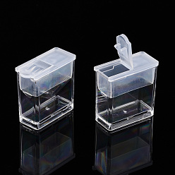 Clear Polystyrene Bead Storage Container, for Diamond Painting Storage Containers or Seed Beads Storage, Rectangle, Clear, 2.75x1.3x2.8cm, about 10pcs/set