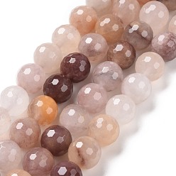 Autres Quartzs Perles naturelles de quartz brins, à facettes (128 facettes), ronde, 10mm, Trou: 1.2mm, Environ 38 pcs/chapelet, 15.16'' (38.5 cm)
