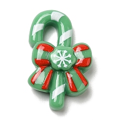 Candy Cane Christmas Theme Opaque Resin Cabochons, for Jewelry Making, Candy Cane, 28.5x18x7.5mm