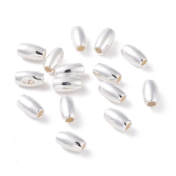 Silver 925 Sterling Silver Beads, Barrel, Silver, 6x3mm, Hole: 1.4mm, about 98Pcs/10g