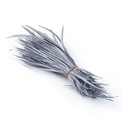 Gris Accesorios del traje de plumas de ganso, teñido, gris, 80~250x3~5 mm, sobre 200 unidades / paquete