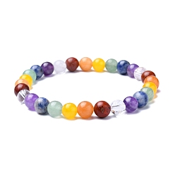 Разноцветный Смешанные Gemstone браслеты простирания, натуральный и синтетический, окрашенные, чакра браслеты, красочный, 2 дюйм (50 мм)