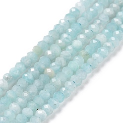 Amazonite Natural Amazonite Beads Strands, Faceted, Rondelle, 3x2mm, Hole: 0.3mm, about 188pcs/strand, 15.55 inch(39.5cm)