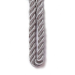 Gris Polyester cordon, cordon torsadé, grises , 5mm, environ 97~100 m / paquet