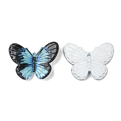 Azul Colgantes de acrílico opacos, mariposa, azul, 30x4.5x41 mm, agujero: 1.5 mm