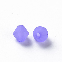 Lilas Perles acryliques givrés, facette, cône, lilas, 6x5.5mm, Trou: 1.5mm, environ6770 pcs / 500 g