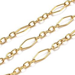 Real 18K Gold Plated 304 Stainless Steel Singapore Chains, Soldered, with Spool, Real 18K Gold Plated, 15x6x1mm, 10m/roll