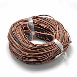 Coconut Brown Leather Cords, Coconut Brown, 3x2mm, about 100yards/bundle(300 feet/bundle)