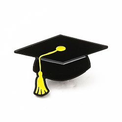 Hat Pin de esmalte de tema de graduación, Broche de aleación negra de electroforesis para ropa de mochila, sombrero, 19x30x1.5 mm