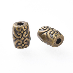Antique Bronze Tibetan Style Beads, Zinc Alloy Beads, Lead Free & Nickel Free & Cadmium Free, Column, Antique Bronze, 7.5x5mm, Hole: 1.5mm.